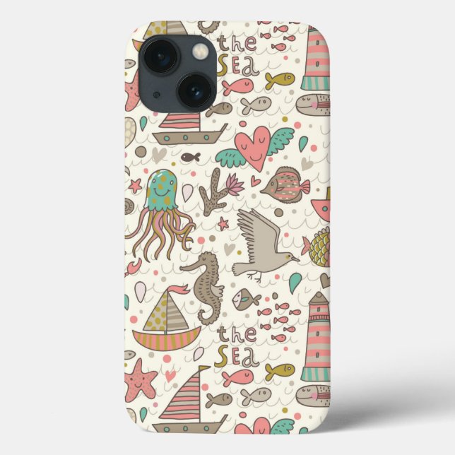 Funny Summer Pattern With Ships Case-Mate iPhone Case (Back)