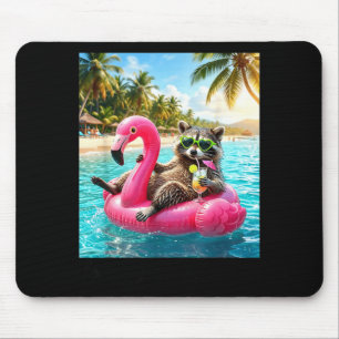 Funny summer racoon meme women girls feral girl mouse pad