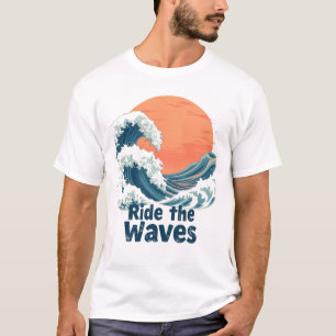 Funny Summer  Ride the Waves Beach Club T-Shirt