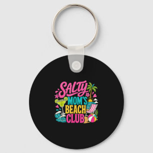 Funny summer salty mum's beach club vacation mama key ring