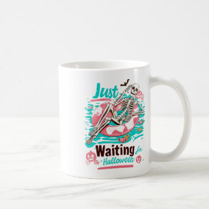 Funny Summer Skeleton Just Waiting For Halloween S Coffee Mug
