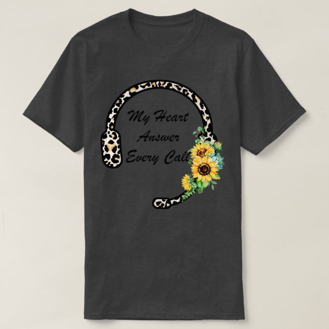 Funny Summer Sunflower Yellow 911 Dispatcher Trend T-Shirt (Design Front)