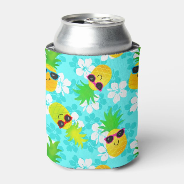 Funny Summer Tropical Pineapples Can Cooler (Can Front)