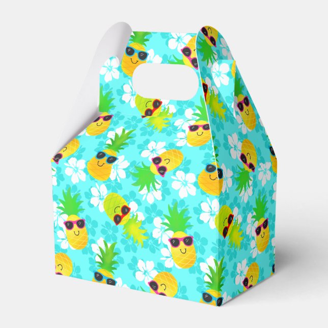 Funny Summer Tropical Pineapples Favour Box (Front Side)