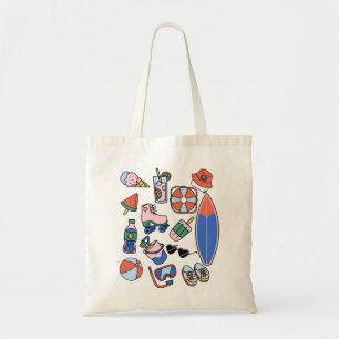 funny summer vacation beach lovers tote bag