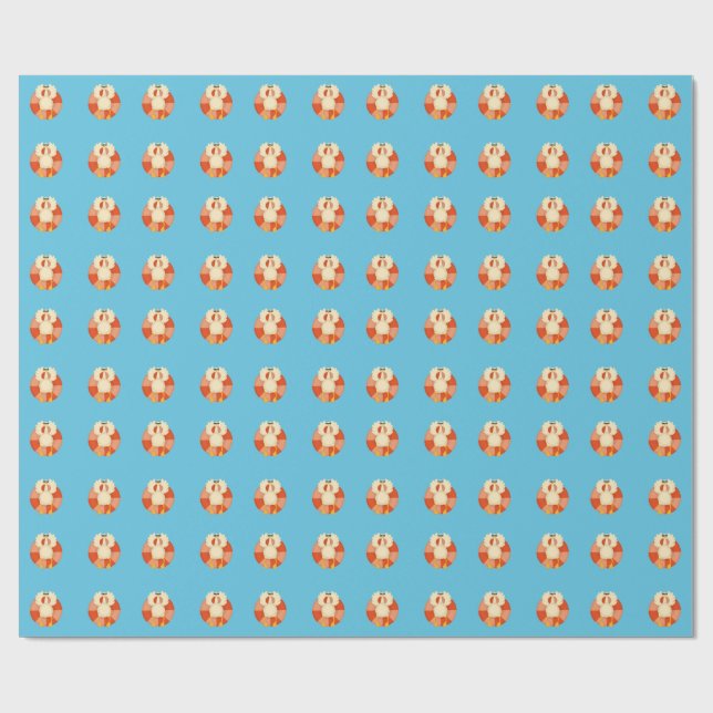 Funny Summer Vacation Chill Goose Swim ring Pool Wrapping Paper (Flat)