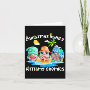 Funny Summer Vacation Gnomies - Gnomes For Christm Card