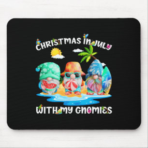 Funny Summer Vacation Gnomies - Gnomes For Christm Mouse Pad