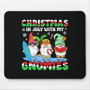 Funny Summer Vacation Gnomies Gnomes For Christmas Mouse Pad