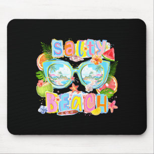 Funny summer vibes coquette bow salty costal beach mouse pad