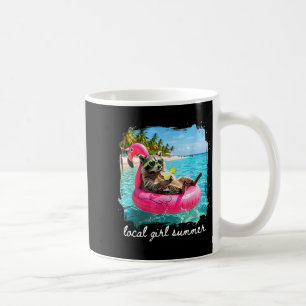 Funny summer vibes racoon women girls feral girl coffee mug