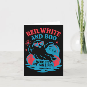 Funny Summerween Red White And Boo 4th Of July Mat Card