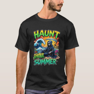 Funny Summerween Vibes Skeleton Ice Cream HOT GHOU T-Shirt