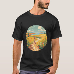 Funny Summery Flower Meadow With Summertime Girl T-Shirt
