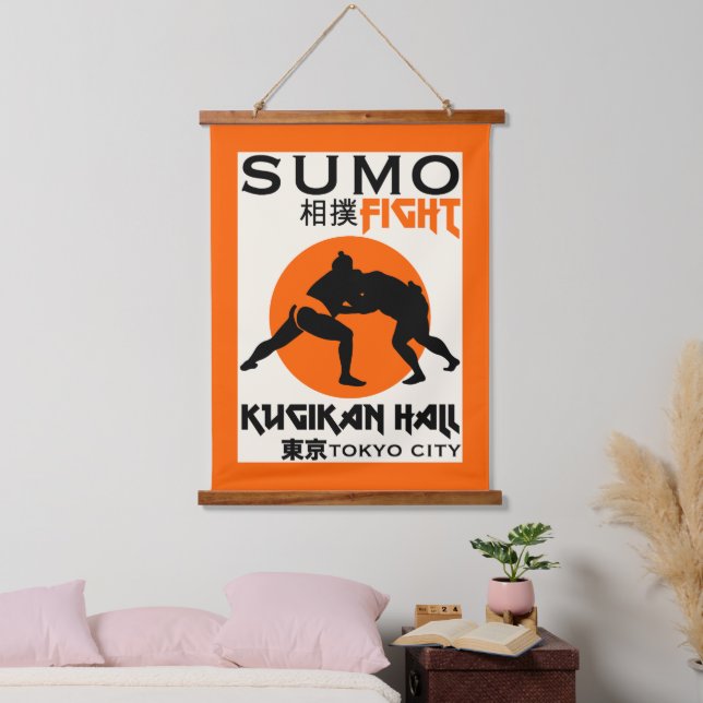 Funny Sumo Wrestler Hanging Tapestry (Bedroom)