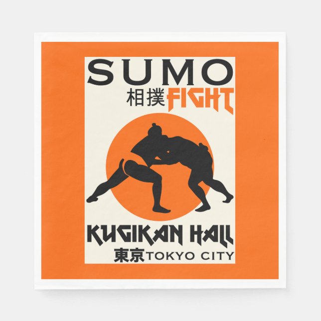 Funny Sumo Wrestler Napkin (Front)