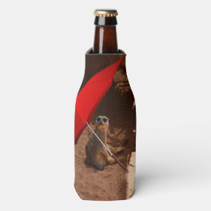 Funny Sun Smart Meerkat Under Umbrella, Bottle Cooler