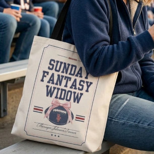 Funny Sunday Fantasy Widow Football Season Tote Bag
