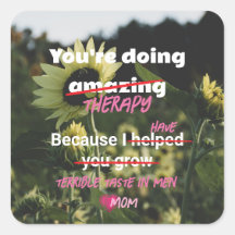 Funny Sunflower Sticker From Mum to Adult Kids