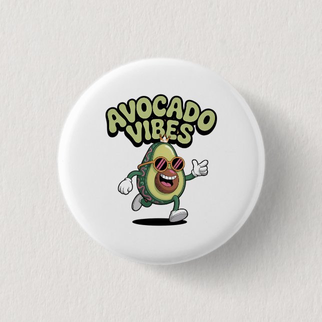 Funny Sunglasses Avocado 3 Cm Round Badge (Front)