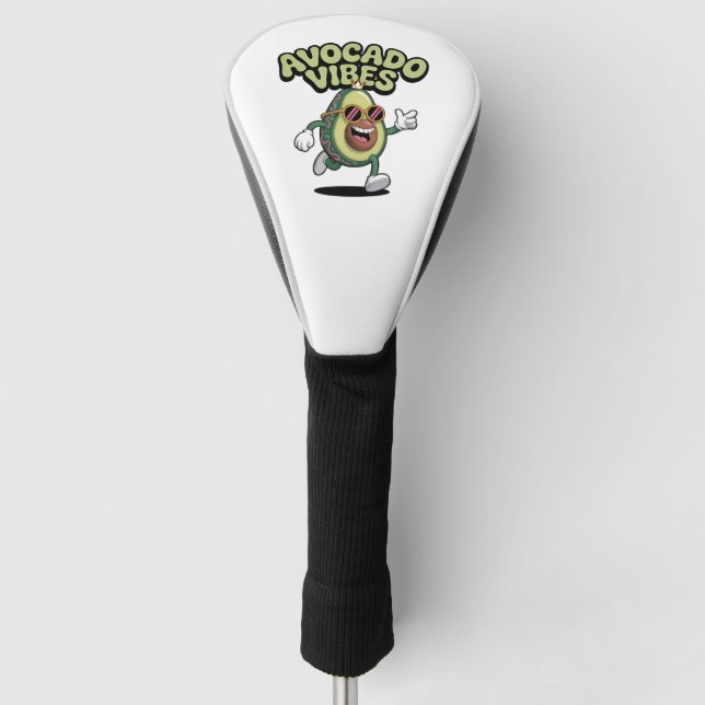 Funny Sunglasses Avocado Golf Head Cover (Front)