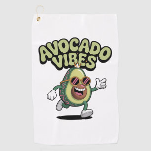 Funny Sunglasses Avocado Golf Towel