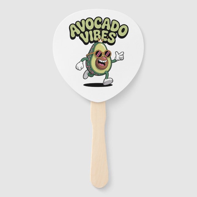 Funny Sunglasses Avocado Hand Fan (Front)