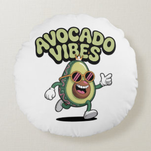 Funny Sunglasses Avocado Round Cushion