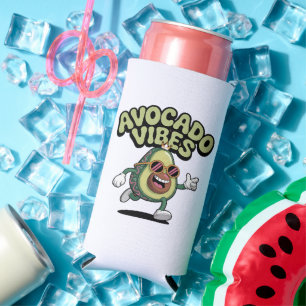 Funny Sunglasses Avocado Seltzer Can Cooler