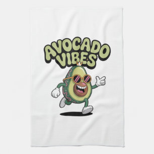 Funny Sunglasses Avocado Tea Towel