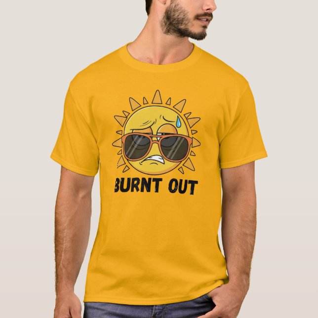 Funny Sunglasses Sun Illustration T-Shirt (Front)
