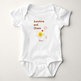 Funny "Sunshine and Chaos" Baby T-Shirt - Cute Kaw Baby Bodysuit