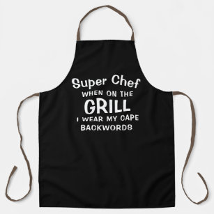 Funny Super Chef Superhero Cape BBQ Grill Aprons
