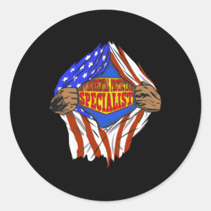 Funny Super Environmental Protection Specialist He Classic Round Sticker