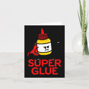 Funny Super Glue Pun Halloween Costume Super Hero Card