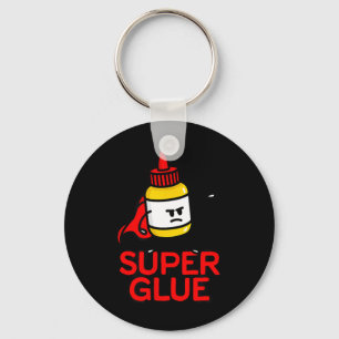 Funny Super Glue Pun Halloween Costume Super Hero Key Ring