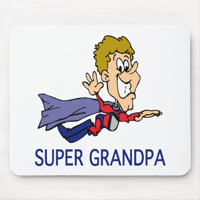 Funny Super Grandpa Mouse Pad (Front)