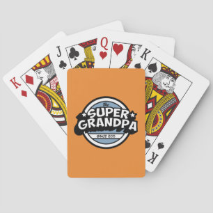 Funny Super Grandpa Playing Cards