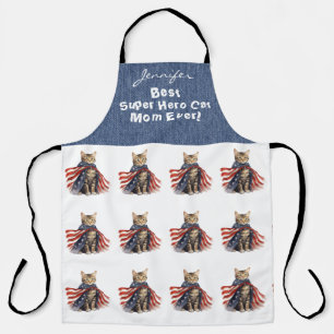 Funny Super Hero Cat All-Over Print Apron