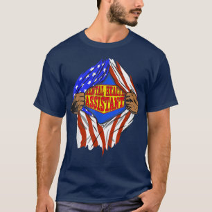Funny Super Mental Health Assistant Hero Job 1389  T-Shirt