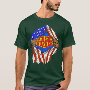 Funny Super Mental Health Worker Hero Job1406 612  T-Shirt