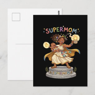 Funny Super Mum Greek Goddess Motherhood Postcard
