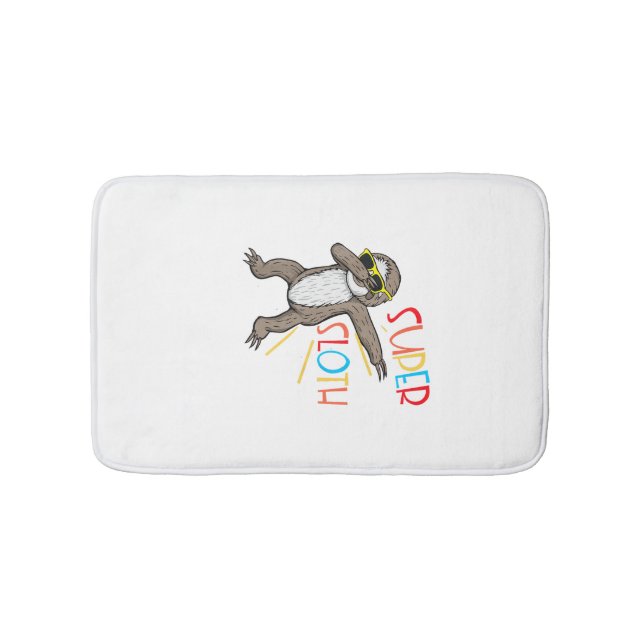 Funny Super Sloth Superhero Dabbing Dance Move Dab Bath Mat (Front)