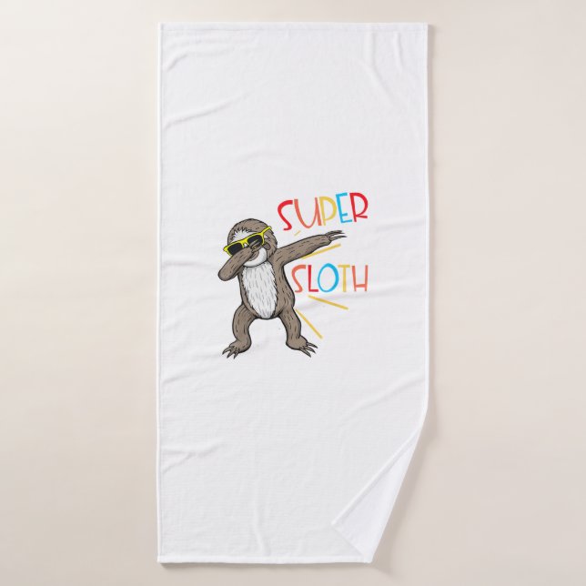 Funny Super Sloth Superhero Dabbing Dance Move Dab Bath Towel (Bath Towel)