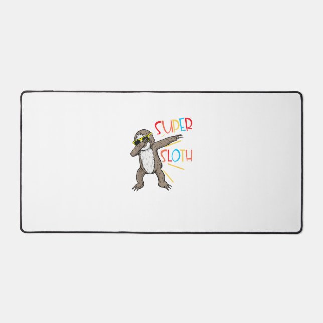 Funny Super Sloth Superhero Dabbing Dance Move Dab Desk Mat (Front)