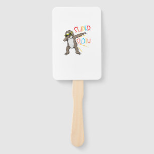 Funny Super Sloth Superhero Dabbing Dance Move Dab Hand Fan