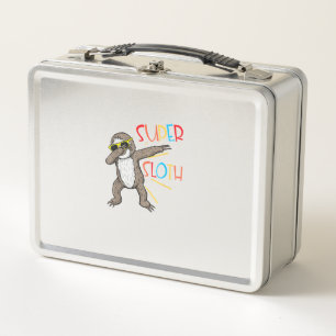 Funny Super Sloth Superhero Dabbing Dance Move Dab Metal Lunch Box