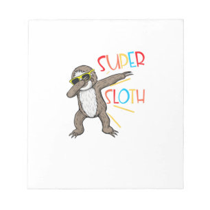 Funny Super Sloth Superhero Dabbing Dance Move Dab Notepad