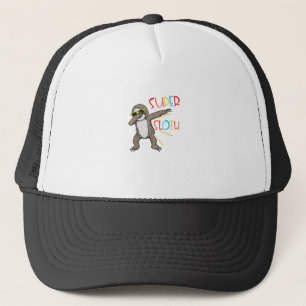 Funny Super Sloth Superhero Dabbing Dance Move Dab Trucker Hat