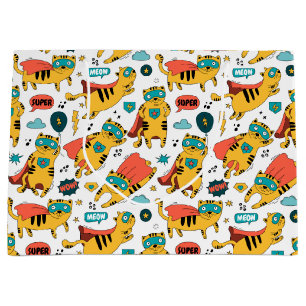 Funny Superhero Cat Large Gift Bag